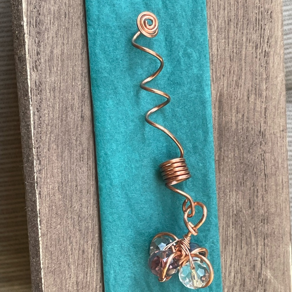 Loc/hair Jewelry Amethyst & Clear Crystal beads